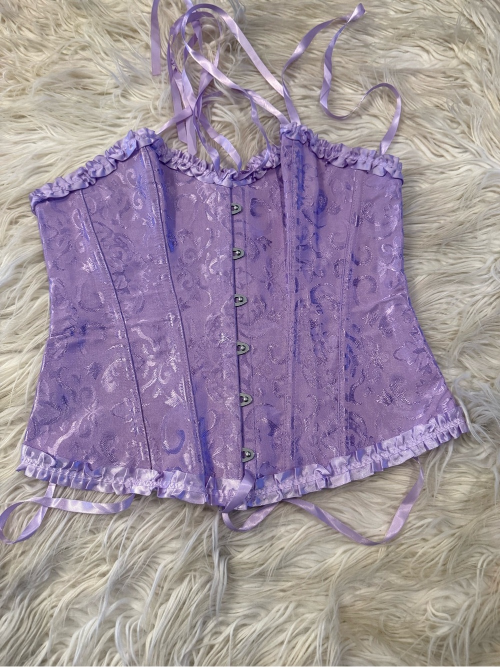 Lavender Lace Bustier Corset Top